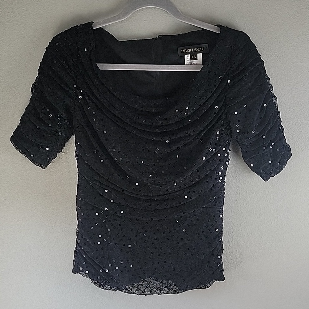 Tadashi Shoji sequin fitted top
